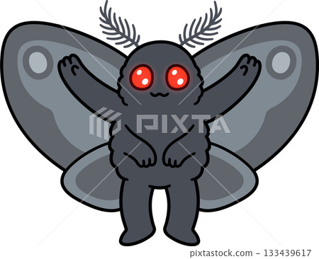 Mothman cute cartoon monster drawing 133439617