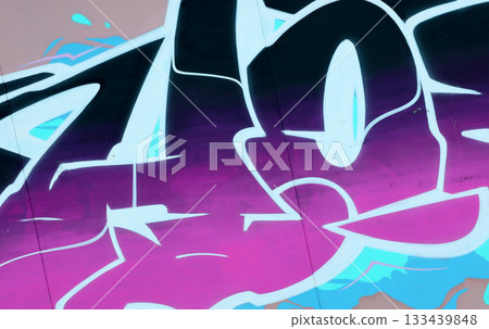 Colorful background of graffiti painting artwork with bright aerosol outlines on wall. Old school street art piece made with aerosol spray paint cans. Contemporary youth culture backdrop Colorful background of graffiti painting artwork with bright aerosol outlines on wall. Old school street art piece made with aerosol spray paint cans. Contemporary youth culture backdrop 133439848