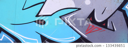 Colorful background of graffiti painting artwork with bright aerosol outlines on wall. Old school street art piece made with aerosol spray paint cans. Contemporary youth culture backdrop Colorful background of graffiti painting artwork with bright aerosol outlines on wall. Old school street art piece made with aerosol spray paint cans. Contemporary youth culture backdrop 133439851