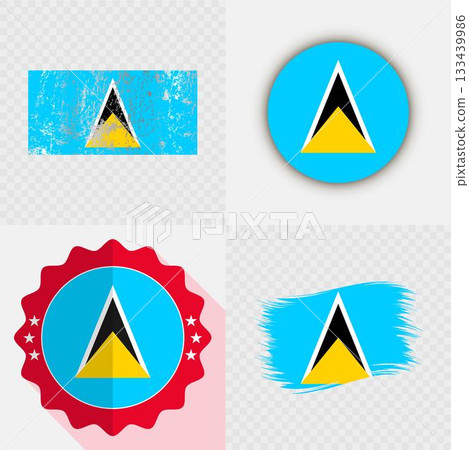 Saint Lucia National Flag Icon Collection. Saint Lucia National Flag Icon Collection. 133439986