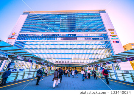 Yokohama cityscape, Japan, November 22nd. View of JR Shin-Yokohama Station, bustling with activity from the morning. Towards a new era 133440024