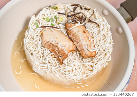 Frozen ramen to heat in a pot 133440267