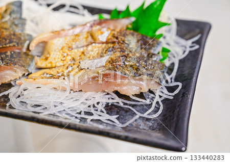 Grilled mackerel sashimi Grilled mackerel sashimi 133440283