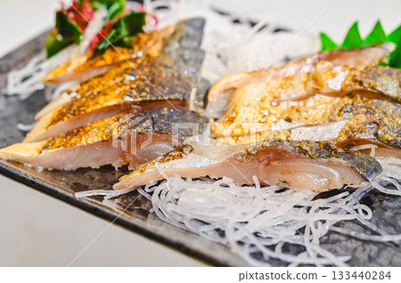 Grilled mackerel sashimi Grilled mackerel sashimi 133440284