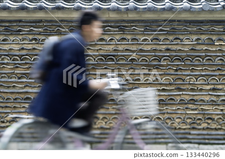 Photographed in Kyoto City, showing proper bicycle etiquette. 133440296