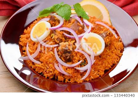 Indian biryani. Mutton biryani. One of the world's three great rice dishes. 133440340