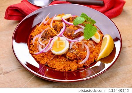 Indian biryani. Mutton biryani. One of the world's three great rice dishes. 133440343