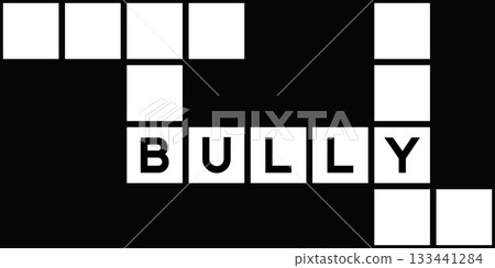 Alphabet letter in word bully on crossword puzzle background 133441284