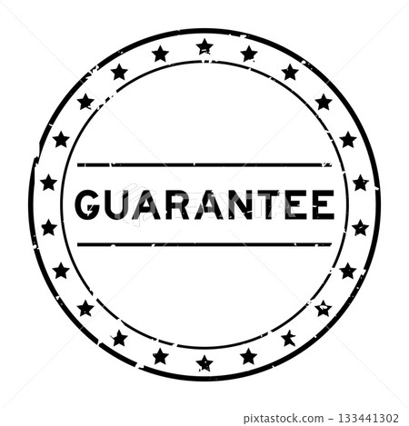 Grunge black guarantee word round rubber seal stamp on white background Grunge black guarantee word round rubber seal stamp on white background 133441302