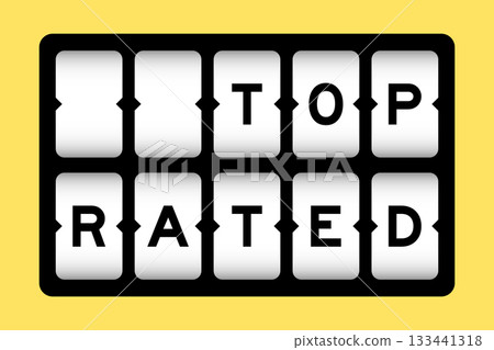 Black color in word top rated on slot banner with yellow color background 133441318
