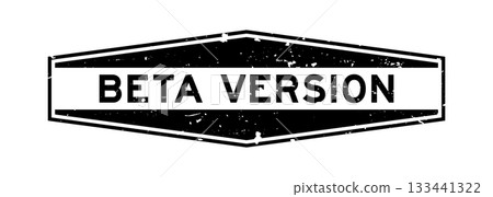 Grunge black beta version word hexagon rubber seal stamp on white background Grunge black beta version word hexagon rubber seal stamp on white background 133441322