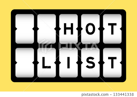 Black color in word hot list on slot banner with yellow color background Black color in word hot list on slot banner with yellow color background 133441338