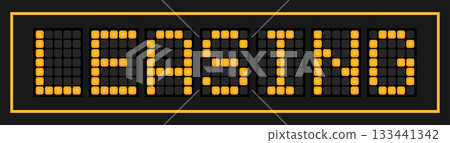 Orange color led banner in word leasing on black background Orange color led banner in word leasing on black background 133441342