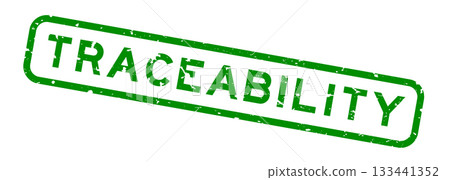 Grunge green traceability word rubber seal stamp on white background 133441352