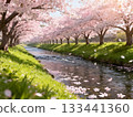 Cherry blossom scenery AI generated 133441360