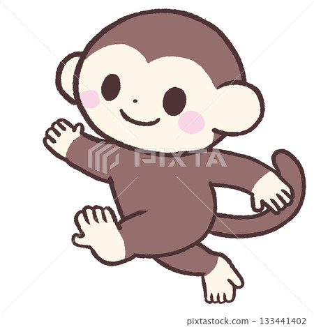 Illustration of a running monkey 133441402