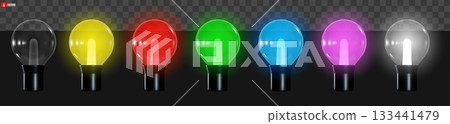 Colorful Festive Light Bulbs Set Colorful Festive Light Bulbs Set 133441479