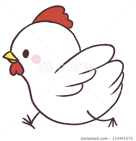Illustration of a running chicken Illustration of a running chicken 133441573