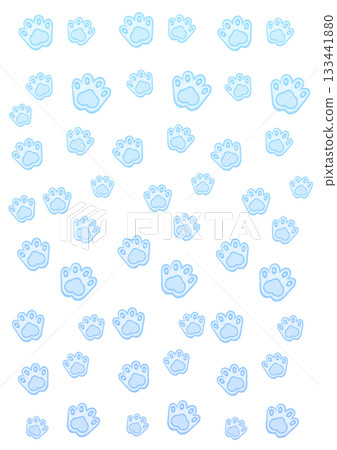 Paw print watercolor vertical pattern (blue) 133441880