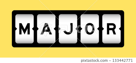 Black color in word major on slot banner with yellow color background 133442771