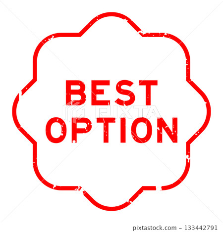 Grunge red best option word square rubber seal stamp on white background Grunge red best option word square rubber seal stamp on white background 133442791