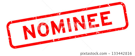 Grunge red nominee word square rubber seal stamp on white background 133442816