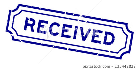 Grunge blue received word rubber seal stamp on white background Grunge blue received word rubber seal stamp on white background 133442822