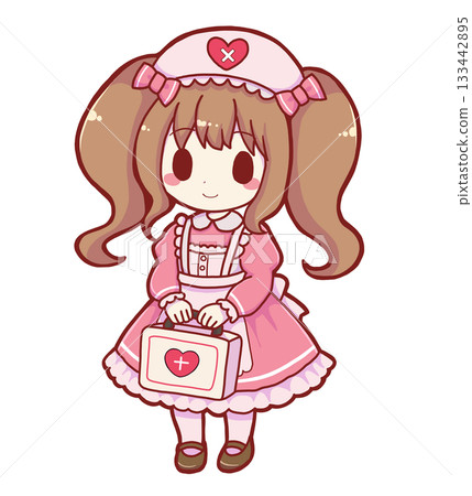 Medical Lolita girl holding a medicine box Medical Lolita girl holding a medicine box 133442895