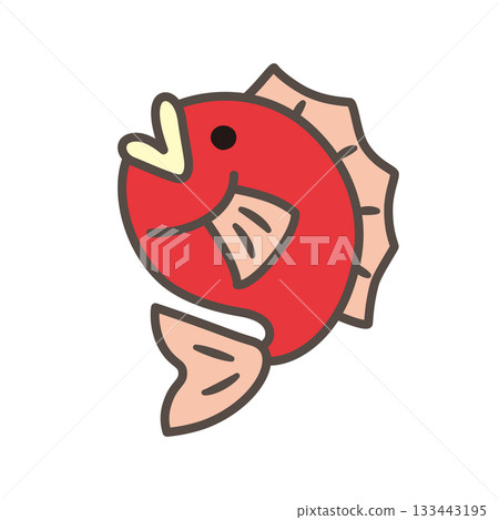 紅鯛魚簡易圖標 紅鯛魚簡易圖標 133443195