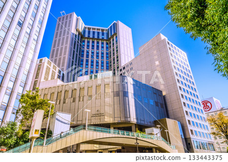 Yokohama cityscape, Japan, November 22nd. View of the Yokohama Bay Sheraton Hotel & Towers in front of Yokohama Station. 133443375