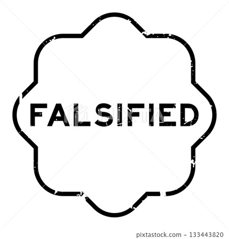 Grunge black falsified word rubber seal stamp on white background Grunge black falsified word rubber seal stamp on white background 133443820
