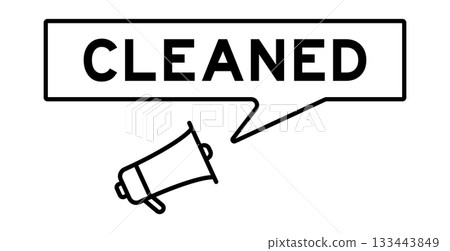 Megaphone icon with speech bubble in word cleaned on white background 133443849