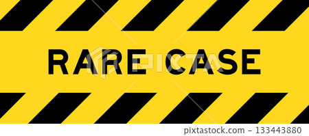 Yellow and black color with line striped label banner with word rare case 133443880
