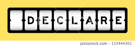 Black color in word declare on slot banner with yellow color background Black color in word declare on slot banner with yellow color background 133444301