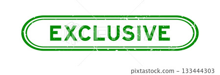 Grunge green exclusive word rubber seal stamp on white background Grunge green exclusive word rubber seal stamp on white background 133444303