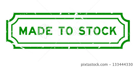 Grunge green made to stock word rubber seal stamp on white background 133444330