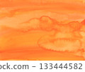 Bright orange watercolor background material with paper texture 133444582