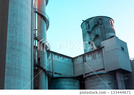 Concrete Silos at Massive Cement Complex 133444671