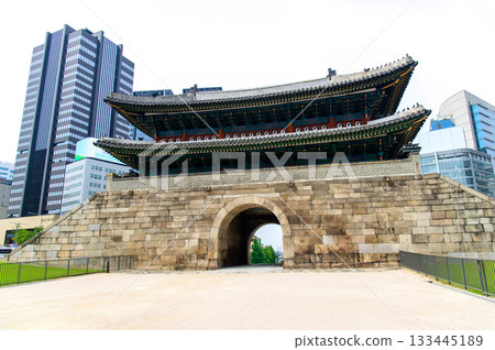 View of Namdaemun Gate in Seoul, South Korea 133445189