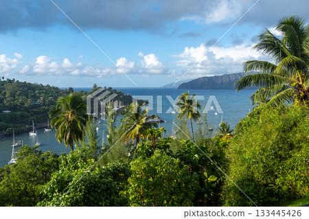Atuona Bay in Hiva Oa, Marquesas Islands, French Polynesia 133445426