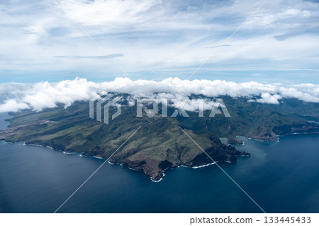 Aerial view of Nuku Hiva in the Marquesas Islands, French Polynesia 133445433