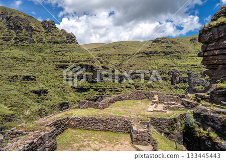 Inner View of Waqrapukara Archaeological Site in the Andean Highlands, Peru Inner View of Waqrapukara Archaeological Site in the Andean Highlands, Peru 133445443