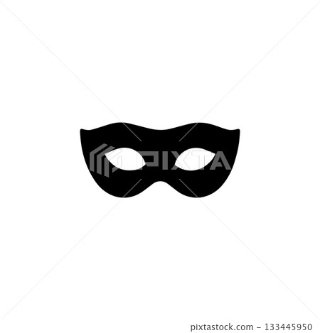 masquerade party mask silhouette carnival costume accessory isolated on white background masquerade party mask silhouette carnival costume accessory isolated on white background 133445950
