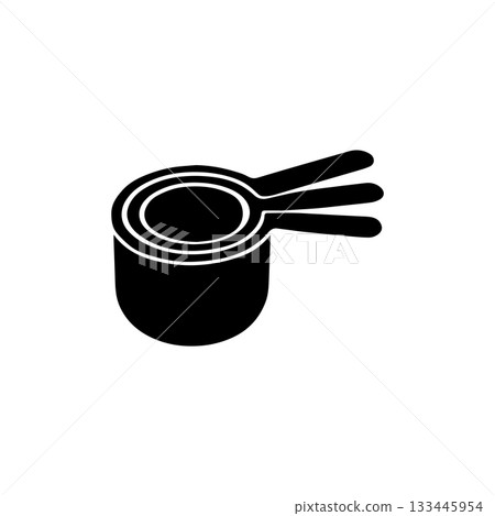 measuring cups set silhouette isolated on white background 133445954