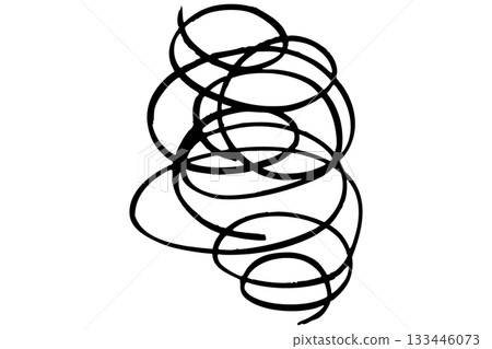 Hand-drawn messy image of stress, dissatisfaction, depression 133446073