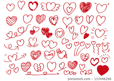 一套心形插圖素材向量圖 133446266