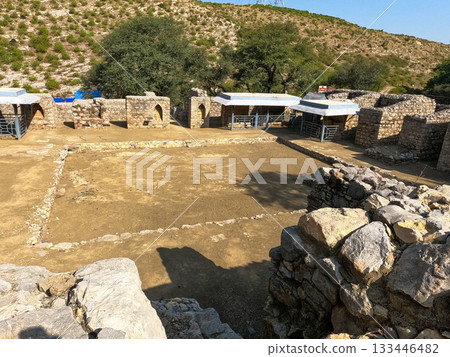 Peaceful Taxila heritage scene showing Mohra Muradu monastery and quiet spiritual setting 133446482