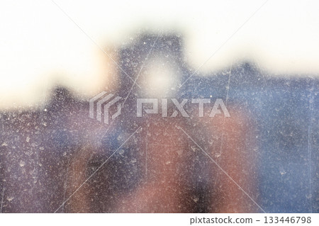 dirty surface of urban home window glass dirty surface of urban home window glass 133446798