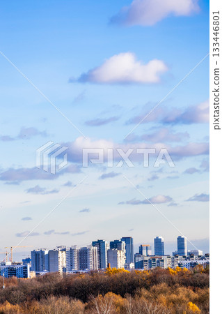 blue sky with small clouds over new district 133446801