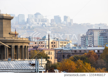Opera Theatre in Yerevan city in smoggy morning Opera Theatre in Yerevan city in smoggy morning 133446817